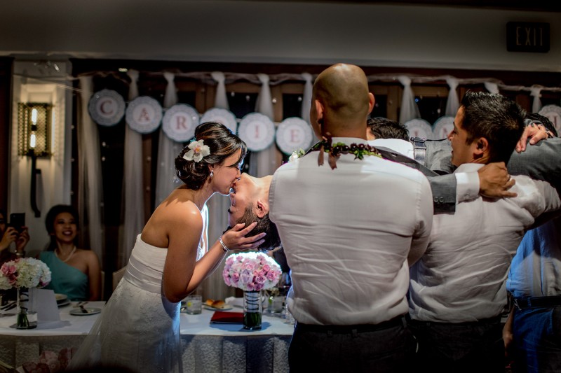 reception kissing